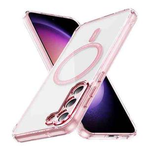 For Samsung Galaxy S23 5G Airbag Magsafe PC Hybrid TPU Phone Case(Clear Pink)