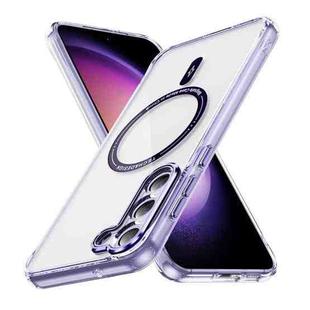 For Samsung Galaxy S23 5G Airbag Magsafe PC Hybrid TPU Phone Case(Clear Purple)