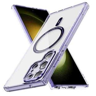 For Samsung Galaxy S23 Ultra 5G Airbag Magsafe PC Hybrid TPU Phone Case(Clear Purple)