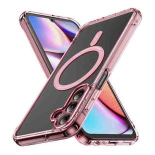 For Samsung Galaxy A55 5G Airbag Magsafe PC Hybrid TPU Phone Case(Clear Pink)