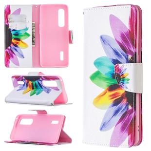 For OPPO Find X2 Pro Colored Drawing Pattern Horizontal Flip Leather Case with Holder & Card Slots & Wallet(Sun Flower)