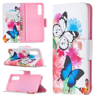 For OPPO Find X2 Neo Colored Drawing Pattern Horizontal Flip Leather Case with Holder & Card Slots & Wallet(Butterflies)