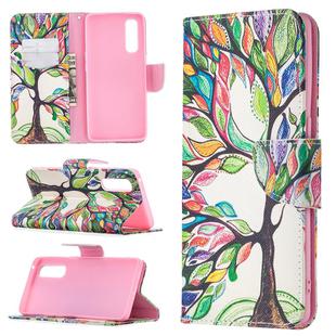 For OPPO Find X2 Neo Colored Drawing Pattern Horizontal Flip Leather Case with Holder & Card Slots & Wallet(Tree of Life)