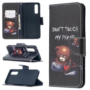 For OPPO Find X2 Neo Colored Drawing Pattern Horizontal Flip Leather Case with Holder & Card Slots & Wallet(Bear)