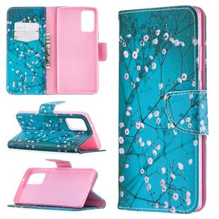 For Samsung Galaxy Note 20 Colored Drawing Pattern Horizontal Flip Leather Case with Holder & Card Slots & Wallet(Plum Blossom)