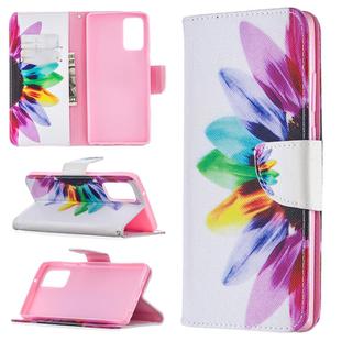 For Samsung Galaxy Note 20 Colored Drawing Pattern Horizontal Flip Leather Case with Holder & Card Slots & Wallet(Sun Flower)