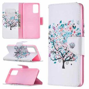 For Samsung Galaxy Note 20 Colored Drawing Pattern Horizontal Flip Leather Case with Holder & Card Slots & Wallet(Tree)