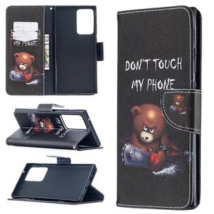 For Samsung Galaxy Note 20 Ultra Colored Drawing Pattern Horizontal Flip Leather Case with Holder & Card Slots & Wallet(Bear)