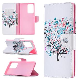 For Samsung Galaxy Note 20 Ultra Colored Drawing Pattern Horizontal Flip Leather Case with Holder & Card Slots & Wallet(Tree)
