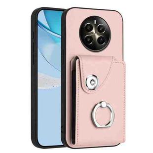 For Realme P1 5G India Organ Card Bag Ring Holder Phone Case(Pink)