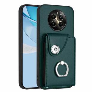 For Realme P1 5G India Organ Card Bag Ring Holder Phone Case(Green)