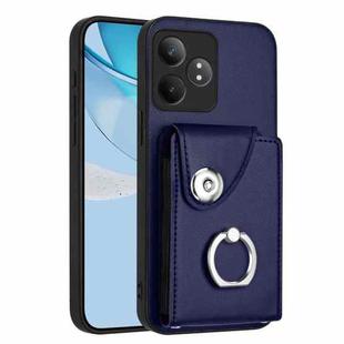 For Realme GT Neo6 SE Organ Card Bag Ring Holder Phone Case(Blue)