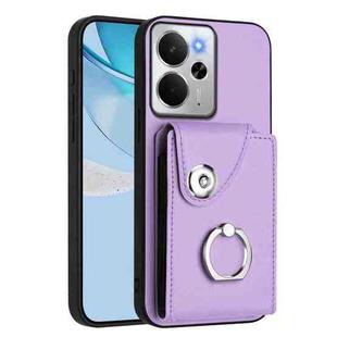 For Realme 14 / P3 5G / Neo7x Organ Card Bag Ring Holder Phone Case(Purple)