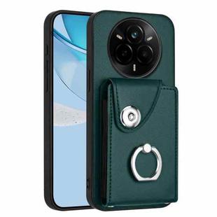 For Realme 14 Pro Organ Card Bag Ring Holder Phone Case(Green)