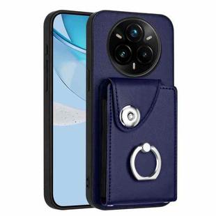 For Realme 14 Pro+ Organ Card Bag Ring Holder Phone Case(Blue)