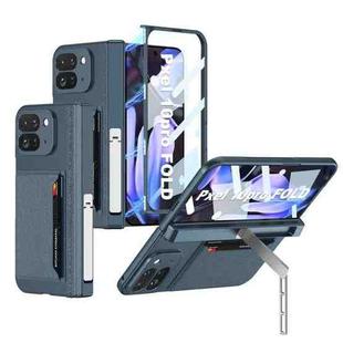 For Google Pixel 10 Pro Fold GKK Integrated Fold Hinge Card Slot Phone Case with Holder(Navy Blue)