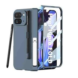 For Google Pixel 10 Pro Fold GKK Integrated Magnetic Full Coverage Flip Phone Case, Included Pen(Navy Blue)