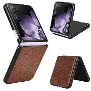 For Xiaomi Mix Flip Crocodile Texture Back Cover Phone Case(Brown)