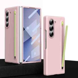 For Samsung Galaxy Z Fold6 Integrated Skin Feel Foldable Phone Case with Capacitive Stylus(Pink)