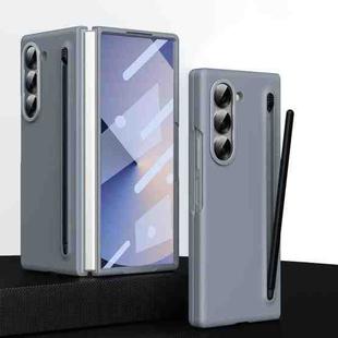 For Samsung Galaxy Z Fold6 Integrated Skin Feel Foldable Phone Case with Capacitive Stylus(Grey)