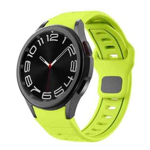 For Samsung Galaxy Watch 7 / 6 Two Color Stripes Reverse Buckle Silicone Watch Band(Lime Green)