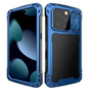 For iPhone 15 Pro Max Lens Holder Metal IP54 Life Waterproof Three-proof MagSafe Phone Case(Blue)