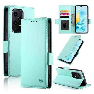 For Honor 200 Lite Global Side Buckle Magnetic Frosted Leather Phone Case(Mint Green)