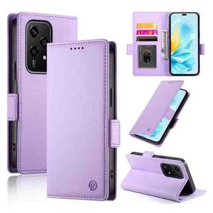 For Honor 200 Lite Global Side Buckle Magnetic Frosted Leather Phone Case(Purple)