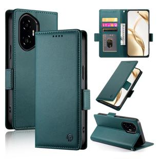 For Honor 300 Pro / 300 Ultra Side Buckle Magnetic Frosted Leather Phone Case(Dark Green)