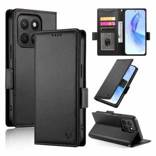 For Honor X8c 4G Side Buckle Magnetic Frosted Leather Phone Case(Black)
