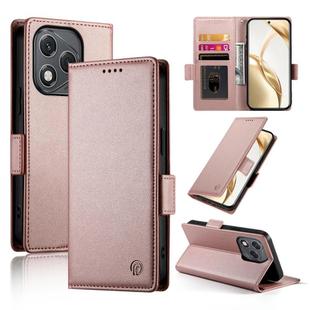 For Honor 400 Lite Side Buckle Magnetic Frosted Leather Phone Case(Rose Gold)