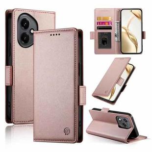 For Honor 400 Global 156.5mm Side Buckle Magnetic Frosted Leather Phone Case(Rose Gold)