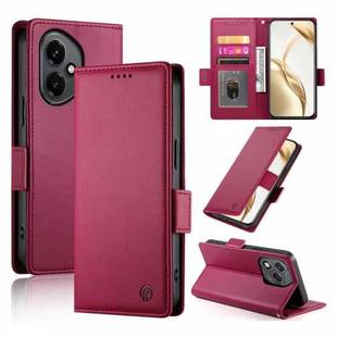 For Honor 400 Global 156.5mm Side Buckle Magnetic Frosted Leather Phone Case(Wine Red)