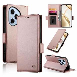For Honor 400 Pro Global 160.8mm Side Buckle Magnetic Frosted Leather Phone Case(Rose Gold)
