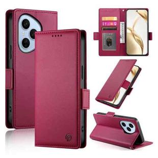 For Honor 400 Pro Global 160.8mm Side Buckle Magnetic Frosted Leather Phone Case(Wine Red)