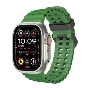 For Apple Watch Ultra 2 49mm Ocean Dual-Row Hole Silicone Watch Band(Alfalfa)