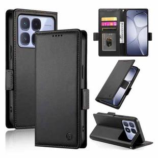 For Redmi K70 Ultra Side Buckle Magnetic Frosted Leather Phone Case(Black)