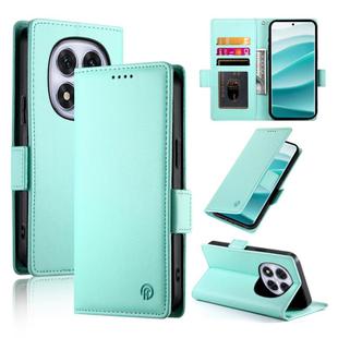 For Redmi Note 14 Pro 4G Side Buckle Magnetic Frosted Leather Phone Case(Mint Green)