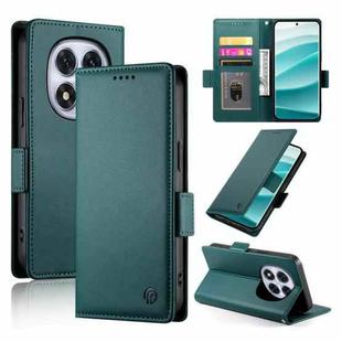 For Redmi Note 14 Pro 4G Side Buckle Magnetic Frosted Leather Phone Case(Dark Green)