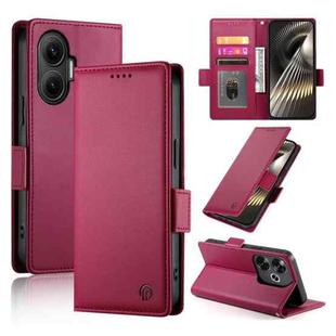For Redmi  Turbo 4 Pro / Xiaomi Poco F7 Side Buckle Magnetic Frosted Leather Phone Case(Wine Red)