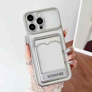 For iPhone 16 Pro Electroplating Card Bag Holder TPU Phone Case(Silver)