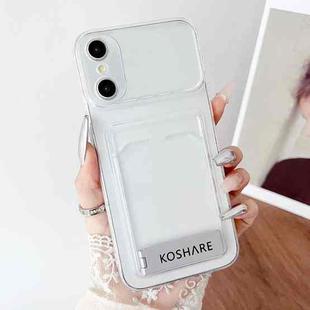 For iPhone X / XS Electroplating Card Bag Holder TPU Phone Case(Transparent)