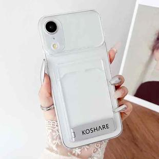 For iPhone XR Electroplating Card Bag Holder TPU Phone Case(Transparent)