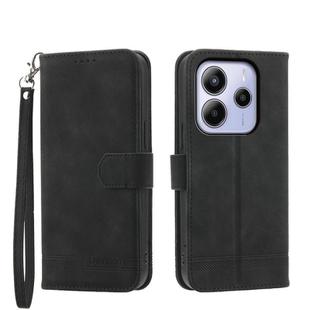 For Redmi Note 14 4G 163.25mm Global Dierfeng Dream Line TPU Hybrid PU Leather Phone Case(Black)