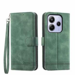 For Redmi Note 14 4G 164.84mm Dierfeng Dream Line TPU Hybrid PU Leather Phone Case(Green)