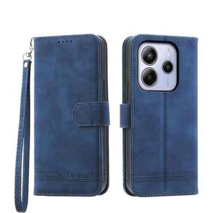 For Redmi Note 14 4G 164.84mm Dierfeng Dream Line TPU Hybrid PU Leather Phone Case(Blue)