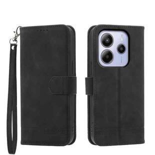 For Redmi Note 14 4G 164.84mm Dierfeng Dream Line TPU Hybrid PU Leather Phone Case(Black)