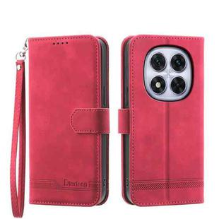 For Redmi Note 14 Pro 4G Dierfeng Dream Line TPU Hybrid PU Leather Phone Case(Red)