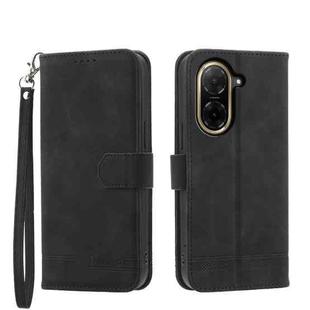 For Redmi A5 4G 171.7mm / Xiaomi Poco C71 Dierfeng Dream Line TPU Hybrid PU Leather Phone Case(Black)
