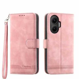 For Redmi Turbo 4 Pro / Xiaomi Poco F7 Dierfeng Dream Line TPU Hybrid PU Leather Phone Case(Pink)